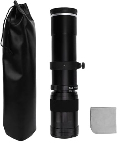 Fydun Telezoomobjektiv Imponerande 420-800mm F8.3 Manuell Lins för E Mount Mirrorless Camera Landscape Photography (Svart)