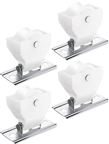 HOMSFOU Kit de 4 Poleas para Fácil Instalación y Fácil Instalación de Plástico Pom Mecanismo de Bloqueo Seguro para Cortinas Romanas Adecuado para Oficinas y Hoteles Oficinas Hoteles