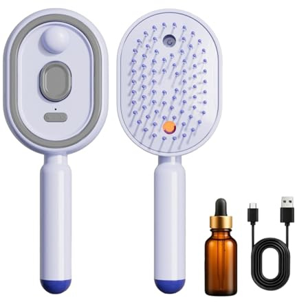 Spazzola Massaggiante con Nebulizzatore Elettrico e Cuscino per Doccia per Donna | Spazzola Elettrica con Vapor e Massaggio per Capelli | Spazzola Cuscino per Cura dei Capelli a Vapore Riscaldabile