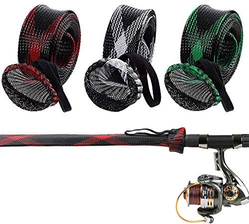 Ianulus 3 Stücke Angelrutensocken Angelrutenhülle Schutzhülle für Angelrute Spincasting Ruten Spinnruten Rutentasche Schutzruten ür Angelruten bis 170cm, um EIN Verkratzen der Angelrute zu Verhindern