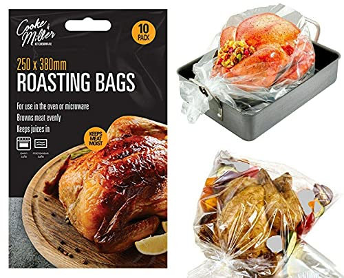 Roasting Bags - 10 Pack OVEN MICROWAVE COOKING MEAT CHICKEN FISH VEGETABLES