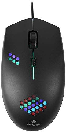NGS GMX-120 Ratón Gaming con Cable USB, Ratón Óptico 800/1200dpi con Luces LED de 7 Colores