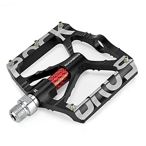 ROCKBROS Mountain Bike Pedals MTB Pedals CNC Non-Slip Lightweight Aluminum Alloy Bicycle Pedals Sealed Bearings Bicycle Platform Pedals 9/16 BMX Road Bike Pedal