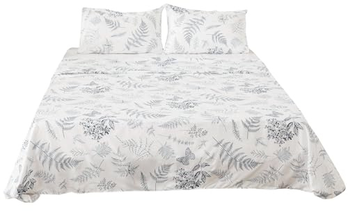 BOD HOME, Juego de Sábanas 4 Piezas, Cama Matrimonial, Sábana Bajera Ajustable Cama 140/150/160 - Encimera y 2 Fundas Almohada 50x70cm, Poliéster, Suavidad