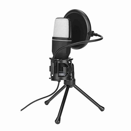 Microphone USB de Jeu pour PC PS5, Kit de Microphone pour Ordinateur PC avec Pare-Brise et Trépied, Ensemble de Microphone à Condensateur avec Indicateur RVB, Conception de