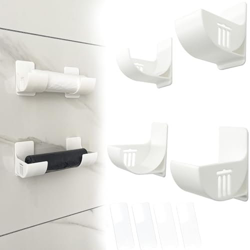 PEZEEU 2 Pares Soporte para Bolsas de Basura montado en la Pared Dispensadores de Almacenamiento Organizador de Film Transparente para Cocina dispensador de Bolsa de comestibles para Cocina, Baño