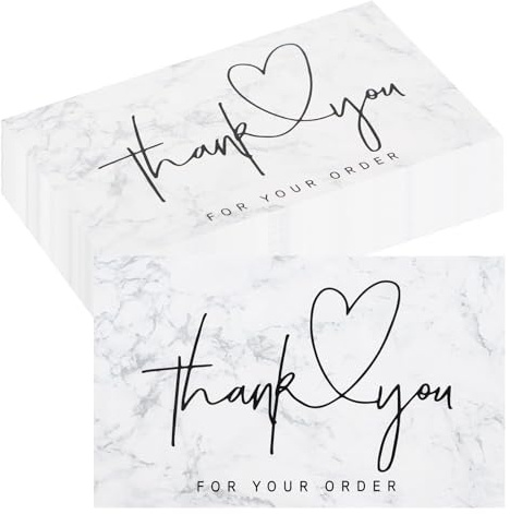 100 Basics Tarjetas de agradecimiento,Thank you tarjetas de felicitación,Tarjetas interiores en blanco,de remerciement pour votre commande Tarjetas de agradecimiento con diseño de acuarela