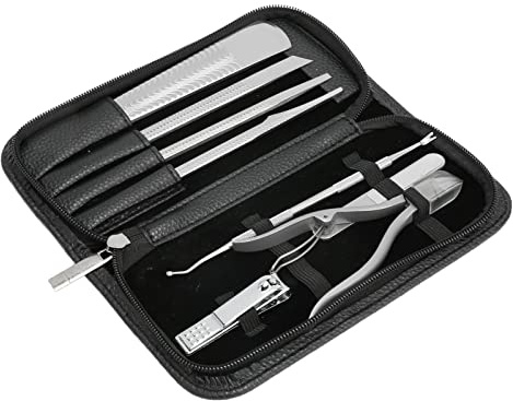 Herramientas de pedicura para pies, herramientas de pedicura, 8 piezas, cuchillo de pedicura de acero inoxidable, removedor de piel muerta, portátil, kit de herramientas de cuchillo de callos de pie