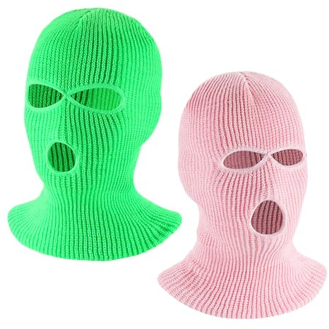 UILYNIU 2 Piezas Balaclava Pasamontañas de Punto de Invierno de 3 Agujeros, Máscara de Esquí Pasamontañas para Hombre Mujer, Calentador de Cuello para Deporte de Invierno al Aire Libre Ciclismo