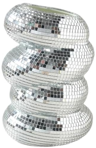 CGTQROVR Disco Ball Planter Spiral Reflective Vase Vase Unique Miroir Unique pour la Maison de Bureau à Domicile Accessoire