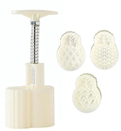 Limtula 50g Cute Pineapple Shaped Pastry Moulds Mooncake Molds Mooncake Stamps Hand Pressure Plastic Material Baking Accessories