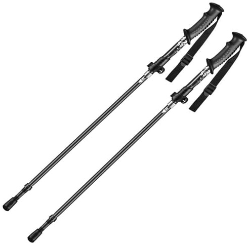Meichoon promenadstavar par 5 sektioner vikbar lätt 266 g / 0,69 lb vardera med lerkorgar för vandring promenader och seniorer