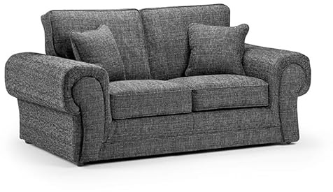 Wilcot 2C2 Corner or 3+2+1 Sofa for Living Room, Grey Fabric UK Upholstered Armchair (2 Seater)