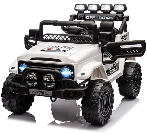 Voiture électrique pour enfant, 12 V, avec télécommande, 3 vitesses, musique, LED, klaxon, Bluetooth, voiture électrique pour enfants à partir de 3 ans