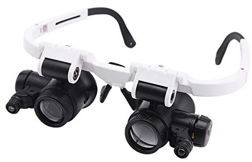 Förstoringsglasögon, 8X/15X/23X handsfree förstoringsglas med LED-lampor för nära arbete, läsning, hantverk, klockreparation, hobby