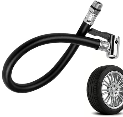 Medrialife 38 cm Tubo di Prolunga per Pompa Pneumatici, Tubo Prolunga di Gomma Flessibile della Pompa di Gonfiaggio, Diametro della Filettatura 12,5 mm, Fornito con 2 Aghi di gonfiaggio