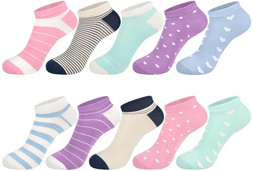 Chalier Cozy Women Trainer Ankle Socks 10 Pairs UK 4-8