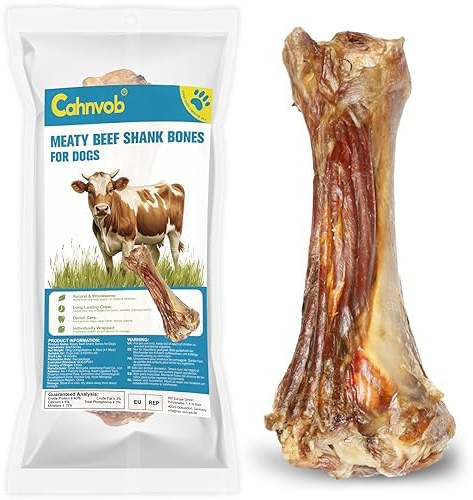 Meaty Natural 8 Beef Bones for Dogs, Long-Lasting Dog Chew, Single Ingredient Grass-Fed Beef with Real Meat, Natural Chewing Treat for Dental Care & Boredom Relief, for Medium & Large Dogs