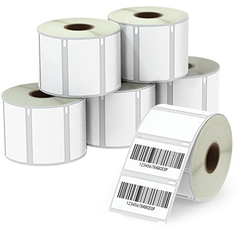 BETCKEY - 6 Rouleaux 11354 Étiquettes Compatible avec DYMO S0722540, 57mm x 32mm, 6000 Étiquettes Pour Dossier Suspendu Pour DYMO LabelWriter 450, 4XL, NON Pour 550 ou 5XL