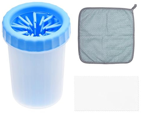Kare & Kind Dog Paw Cleaner - Portable Washer Pet Cleaning Brush for Bathing and Grooming - Removes, Dirt, Mud, Debris - Soft Silicone Bristles Gentle for Pets - Also Includes Microfiber Cloth
