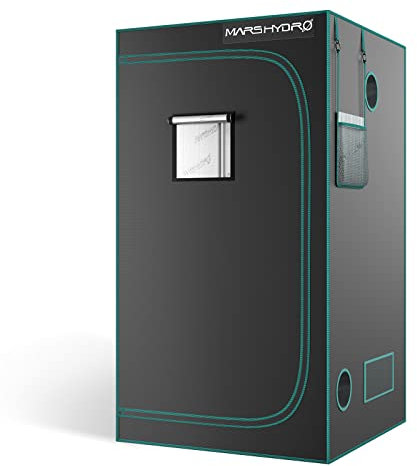 MARS HYDRO Growzelt 100x100x180cm,Indoor Grow Tent Reflektierende Mylar Zuchtzelte Hydrokultur,abnehmbaren Boden Tablett,für Pflanzen wachsen Raum