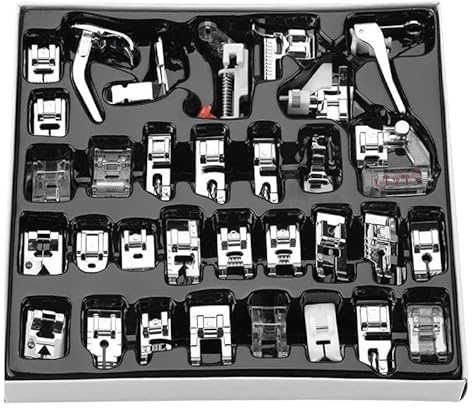 32Pcs Sewing Machine Presser Foots Set, Sewing Machine Accessories Kit for Brother, Babylock, Singer, Janome, Elna, Toyota, New Home, Simplicity, Necchi, Kenmore, and White Low Shank Sewing Machines