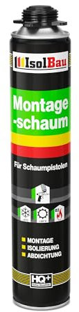 Isolbau - Bauschaum Montageschaum 1 x 750 ml PU-Schaum 1K Pistolenschaum Zargenschaum - Isolierung Abdichtung für Innen und Außen