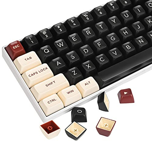Guffercty kred GTSP 150-Keys ASA Profile Retro Keycaps Double Shot Keycap 75 Percent ISO/ANSI Layout for 108 104 87 82 68 61 MX switches Mechanical Keyboard(Rome)