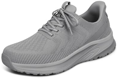 Orthofeet Men's Orthopedic Hands-Free Tilos Slip-On Sneakers, Grey, Size 11.5 Wide