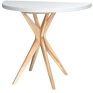 RAGABA JUBI halvcirkelformat utdragbart bord 90 cm vit