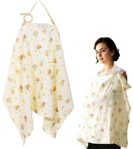 XIMEY Stillschal für Unterwegs, Stilltuch für Unterwegs, Stilltuch, Stillschal, Stilltuch für Unterwegs Musselin, Nursing Cover, Stilltuch aus Baumwolle mit Befestigungsschlaufe (Koala)