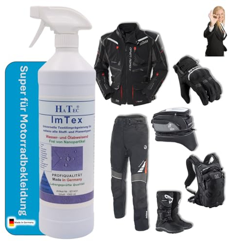 HaTec ImTex textilimpregnering, vatten- och oljeavvisande. Effekten är densamma som vid ytimpregnering på nanopartikelbasis, produkten är fri från dem.