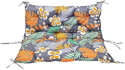 Cojín impermeable para banco de jardín, con respaldo y lazos, cómodo tapete de 10 cm de grosor, para banco de 2/3 plazas, uso en interiores y exteriores, diseño de flores