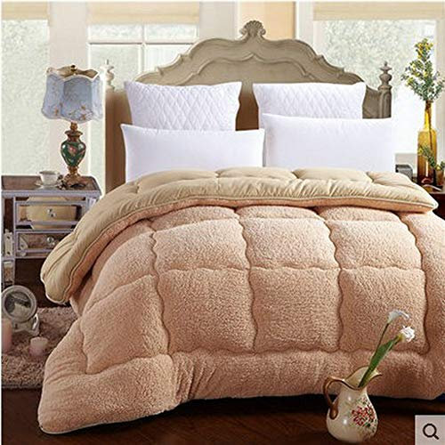 Trapunta invernale in lana di cammello di lusso per letto matrimoniale coperta spessa cashmere con materiale di agnello biancheria da letto accogliente e pesante per casa camera da letto 150 x 200 cm