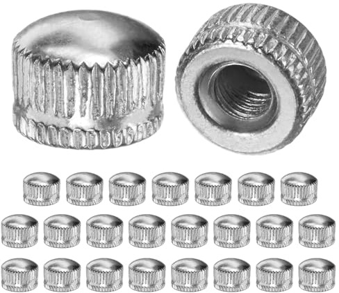 M METERXITY 25 stycken gängmuttrar, skruvpluggar M5 x 11 mm för armaturer, räfflad mutter för byte av takljusskydd/delar [kromton]