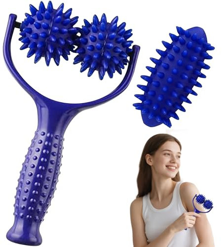 Pelota masaje, bolas de masaje, kit de 3 tamaños de bolas de masaje puntiagudas, 2 bolas de erizo, 1 bola de masaje larga de repuesto, masajeador para piernas, espalda, brazos, músculos