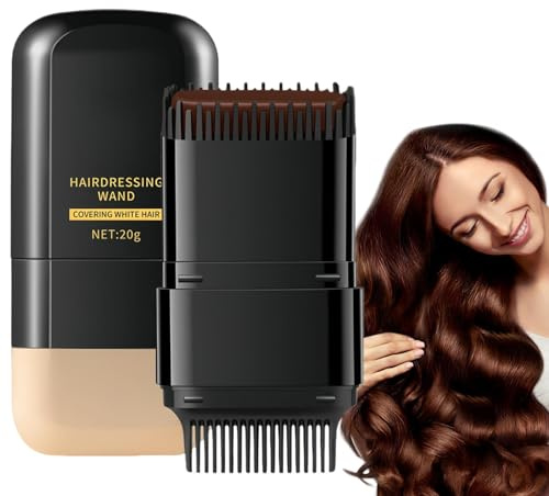 Safe and Convenient Hair Dye Comb,Hair Colour Stick,2 in 1 Hair Concealer,Waterproof Sweat-Proof Root Touch Up Dye,Hair Dye for Grey Hair Cover Up,Even&Effective,Compact&Portable(Chestnut Brown)
