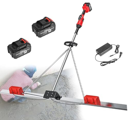 Hydravex Kit Vibrante per massetto in calcestruzzo Power Concrete Screed, livellatore di Finitura con 2 batterie, Doppio Motore, 9 impostazioni di velocità 2M