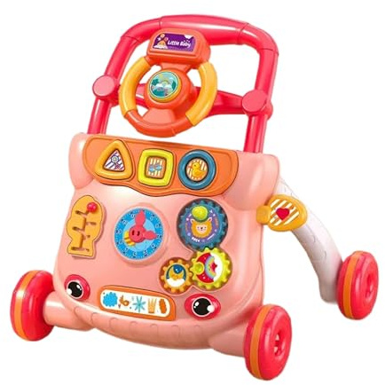 Andador de Actividades para bebés, Juguete de Empuje para niños pequeños, Andador de Aprendizaje Musical con Velocidad Ajustable, andadores móviles para bebés con Luces, Ayuda para Caminar para,