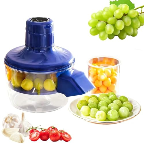 Éplucheur électrique de raisin, éplucheur Automatique Sans Fil Pour L'ail Et Les Fruits, Avec Lames En Acier Inoxydable 304, Rechargeable Par USB Pour Les Tomates Cerises Et Autres Petits Fruits