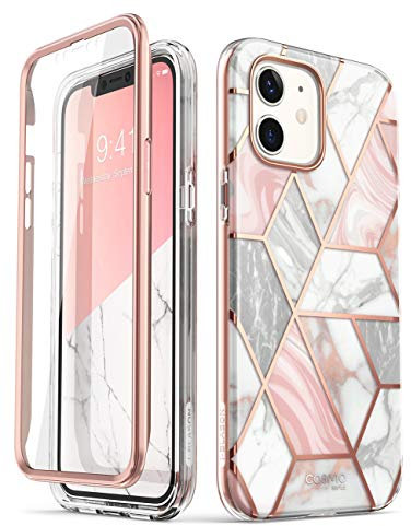 i-Blason Glitzer Hülle für iPhone 12 Pro Max (6.7‘’) 360 Grad Handyhülle Bumper Case Robust Schutzhülle Cover [Cosmo] mit Displayschutz 2020, Marmor