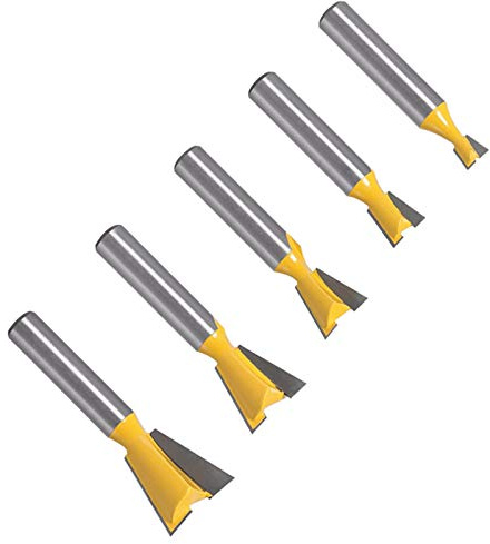 Pangyoo PYouo-best router bit 14 Degree Woodworking Engraving Bit Milling Cutter Dovetail Joint Router Bits Set For Wood 8mm Shank 5pcs, Durable products (Cutting Edge Length : 5PCS)