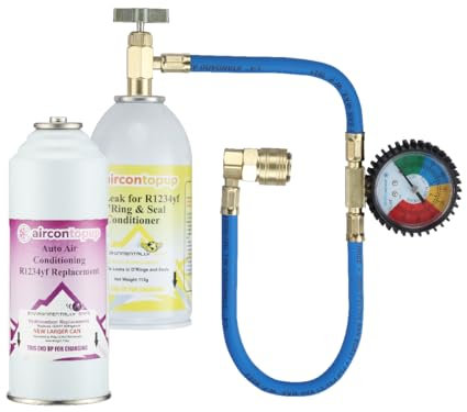 Car Aircon R1234YF Air Con Regas DIY Kit Top Up Topup + Leak Stopper Conditioner