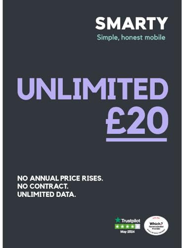 SMARTY SIM from only £6 for 4GB to £15 for 50GB, Unlimited Calls and Texts Included, Affordable, NO Credit Checks, NO Contract, Pay when you Activate SIM