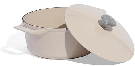 Made In Cookware - Dutch Oven 5.5 Quart - Linen - Enameled Cast Iron - Exceptional Heat Retention & Durability - Professional Cookware - Crafted in France - Induction Compatible