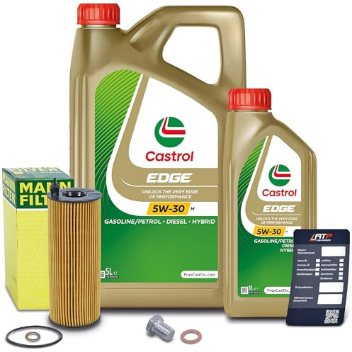 MANN-FILTER Inspektionspaket Filterset 1x Ölfilter, 1x Motoröl 5W-30 M 6l, Kompatibel mit BMW 1er (E81)(E87)(E88)(E82), 3er (E90)(E93)(E92)(E91), 5er (E60)(E61), X1 (E84), X3 (E83)