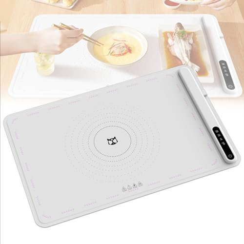 Calentador de platos eléctrico, platos calientes plegables para mantener los alimentos calientes, bandeja calentadora eléctrica con temperatura ajustable, calentamiento rápido para fiestas buffet B