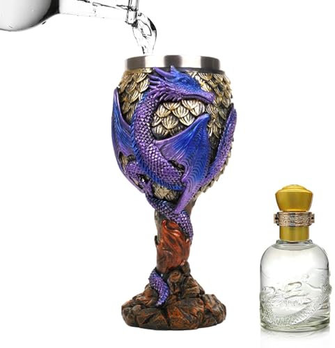 Copa de vino Dragón - Cáliz de vino, Dragones de acero inoxidable