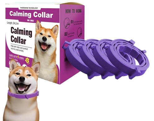 Collar para Mascotas para, Collar de separación para Perros - Collares Pacify de Larga duración de 4 Piezas para un Alivio Duradero | Suministros para Mascotas para el hogar, Viajes, tormentas