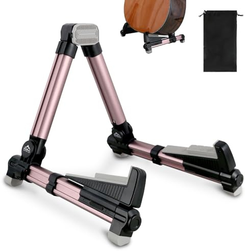 EASTROCK Portable Tripod A Frame Aluminium Music Stand,Pink